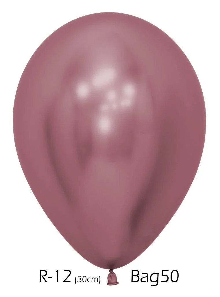 12" Reflex Pink Latex Balloons - Pk 50
