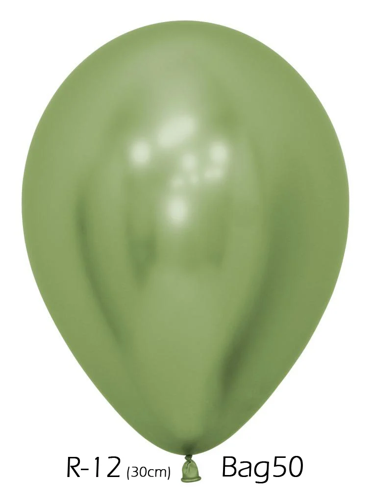 12" Reflex Lime Green Latex Balloons - Pk 50