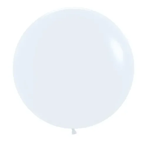 60cm Fashion White Latex Balloons - Pk 3