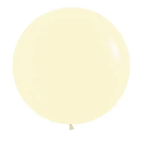 60cm Matte Pastel Yellow Latex Balloons - Pk 3