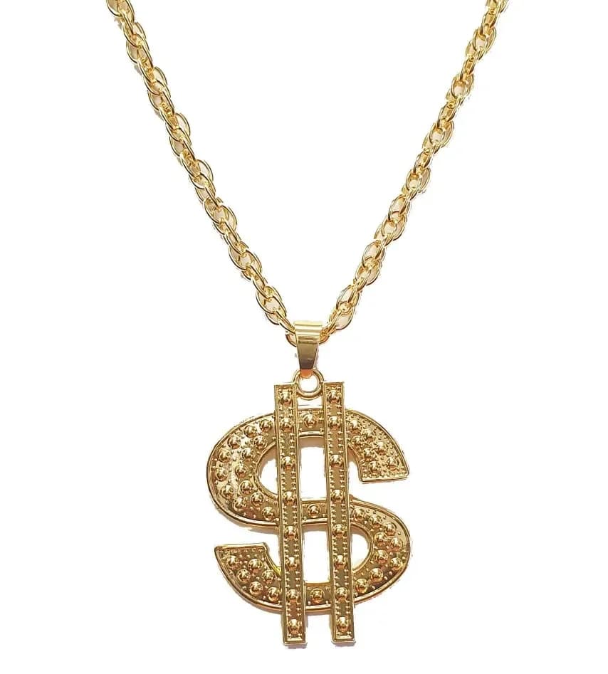 Dollar Sign Heavy Metal Gold Necklace
