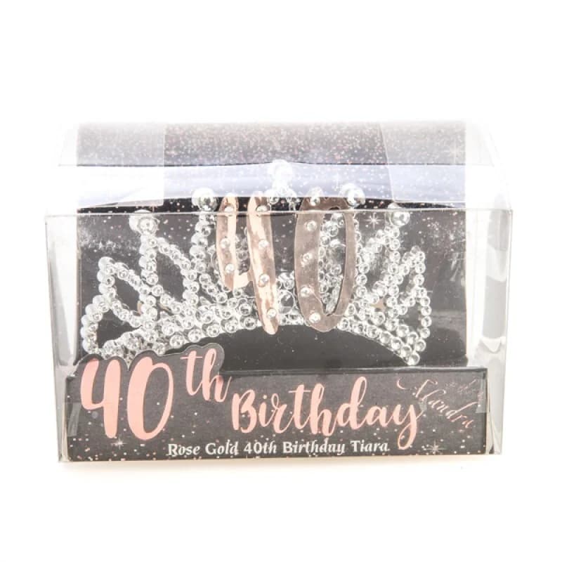 40th Rose Gold and Silver Tiara
