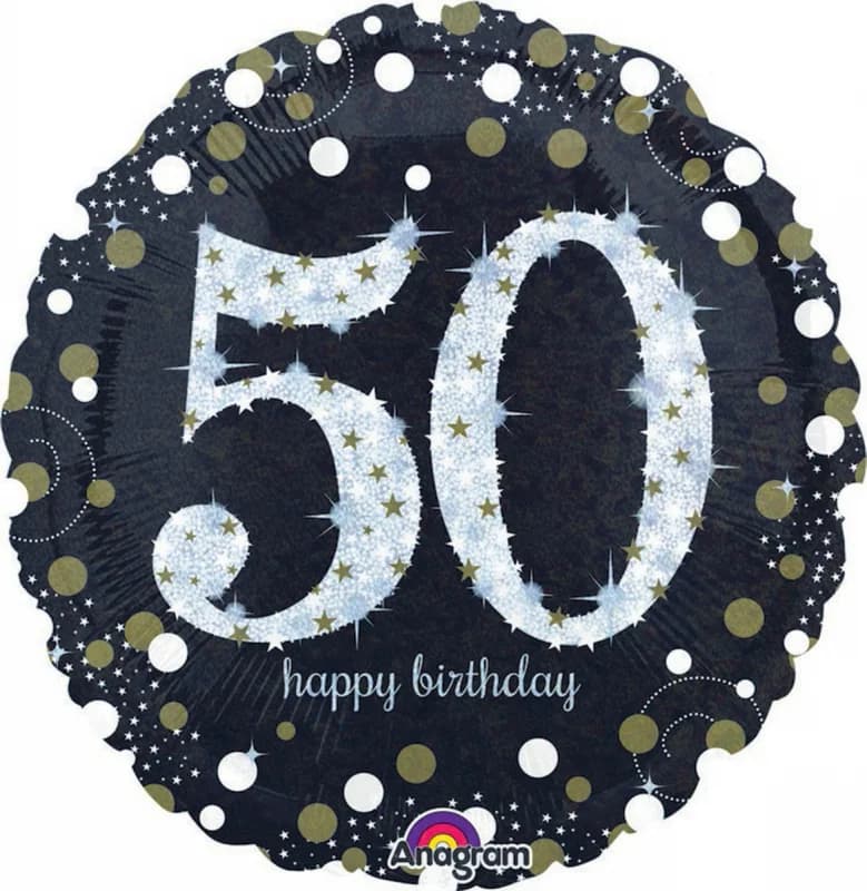 Holo Sparkling 50th Birthday Foil Balloon (43cm)