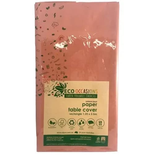 Eco Rose Gold Paper Rectangle Tablecover (250x125cm)