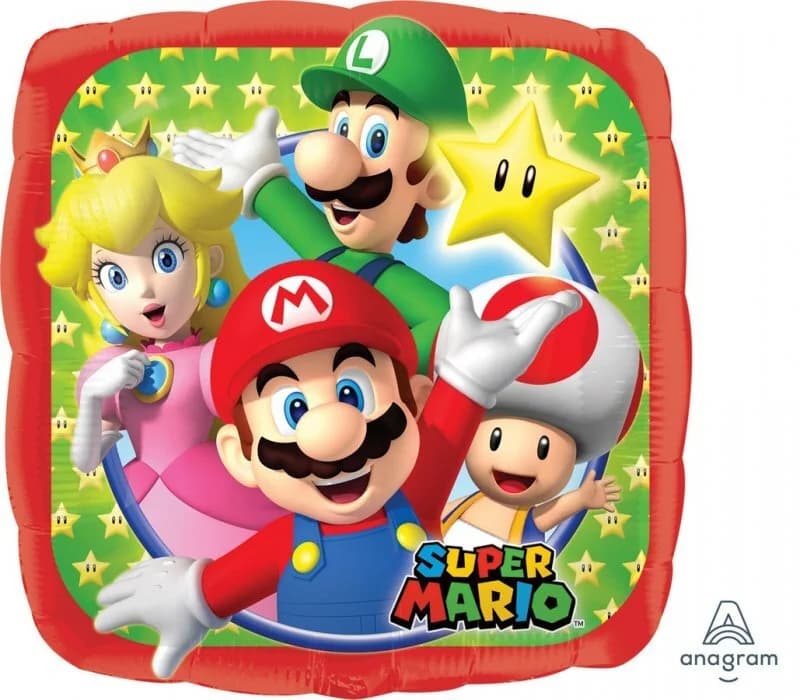 Super Mario Square Foil Balloon (43cm)
