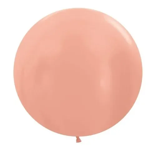 60cm Met Rose Gold Latex Balloons - Pk 3