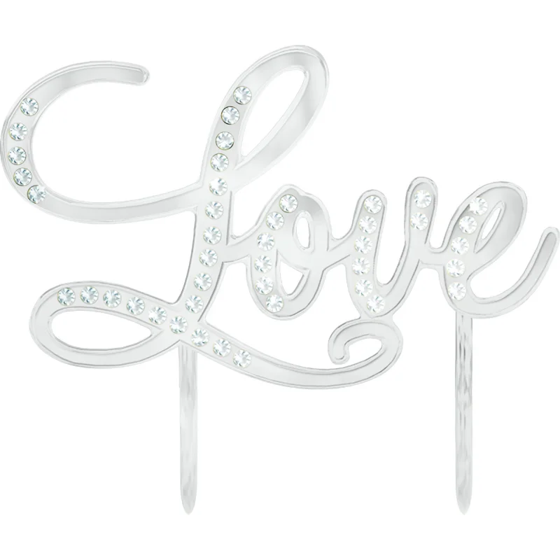Love Silver Cake Topper (12.7x13.2cm)*