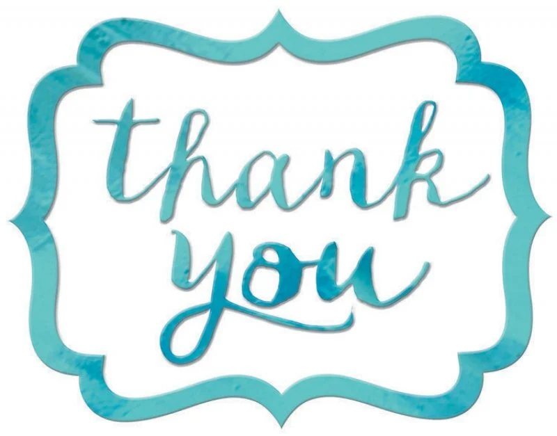 Teal "Thank You" Stickers - Pk 50