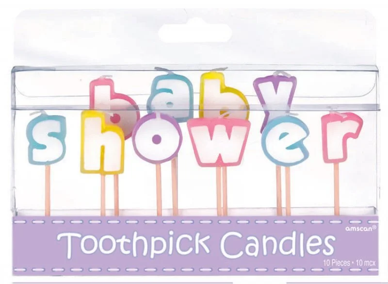 Pastel Baby Shower Candles - 10pcs