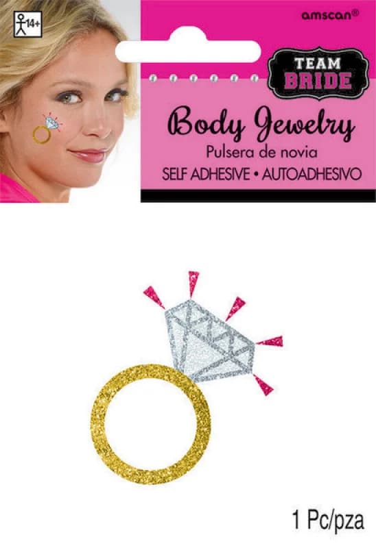 Hot Pink Glitter Diamond Ring Body Jewellery