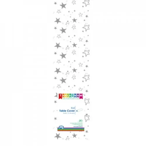 Silver Stars Table Cover Roll 30M