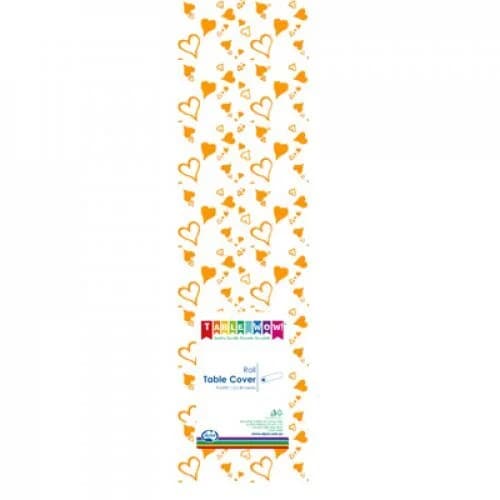 Gold Hearts Table Roll 30m