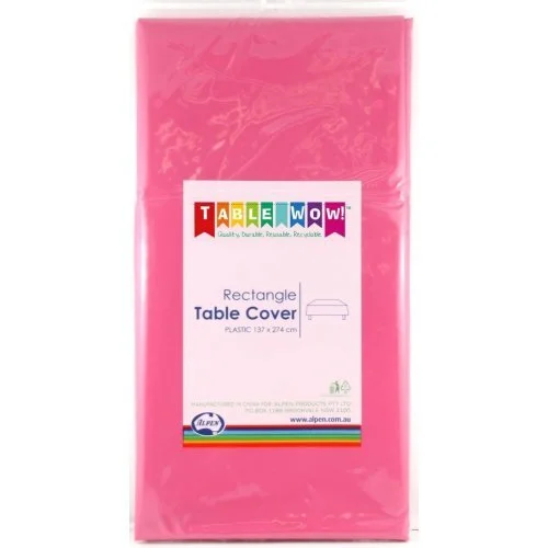 Magenta Rectangle Plastic Tablecover 137 x 274cm