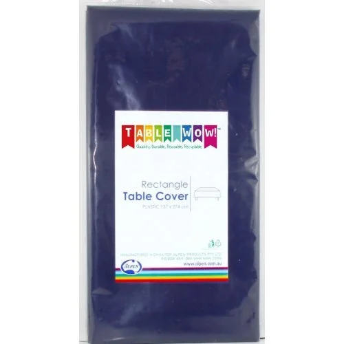 Navy Blue Rectangle Plastic Tablecover 137 x 274cm