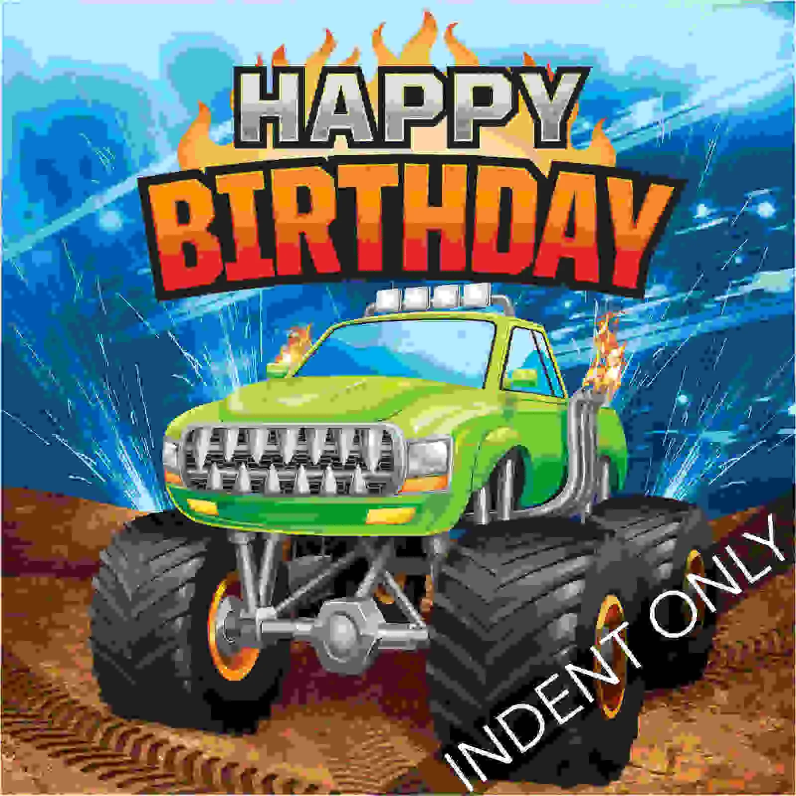 Monster Truck Happy Birthday Paper Napkins - Pk 16