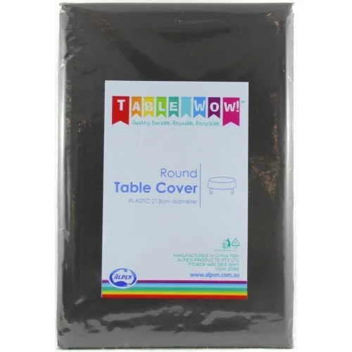 Black Round Plastic Tablecover 213cm