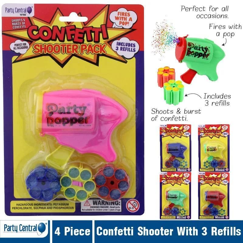 Confetti Shooter With 3 Refills
