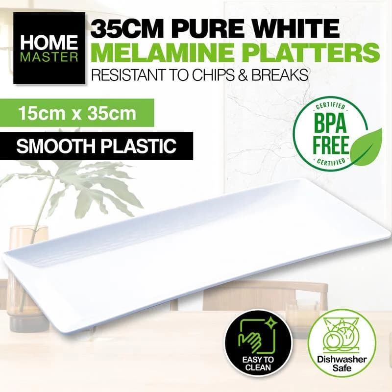White Melamine Platter 15cm x 35cm
