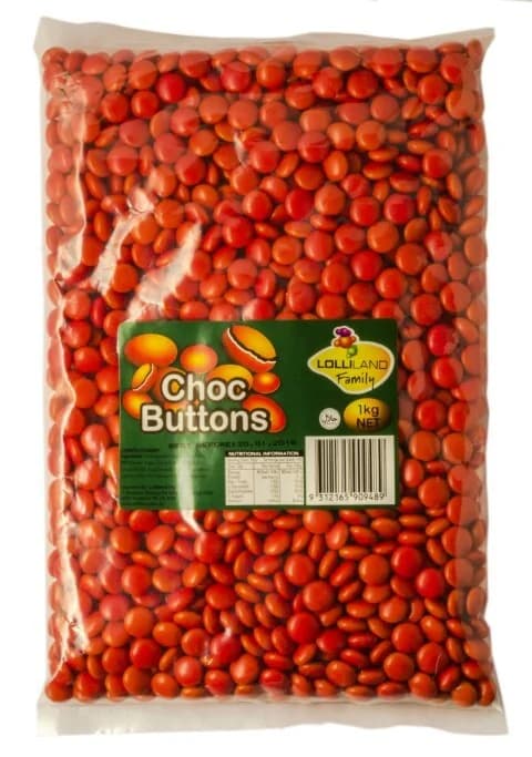 Choc Buttons Red 1kg