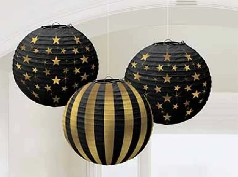 Glitz & Glam 24cm Paper Lanterns - Pk 3