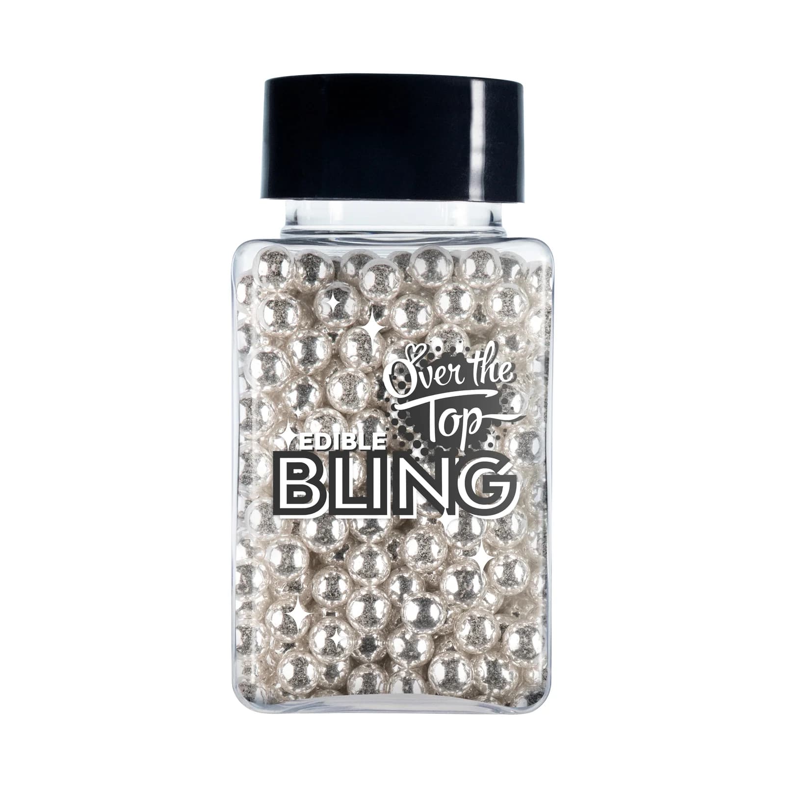 Over The Top Edible Bling Silver Pearls 4mm - 70g