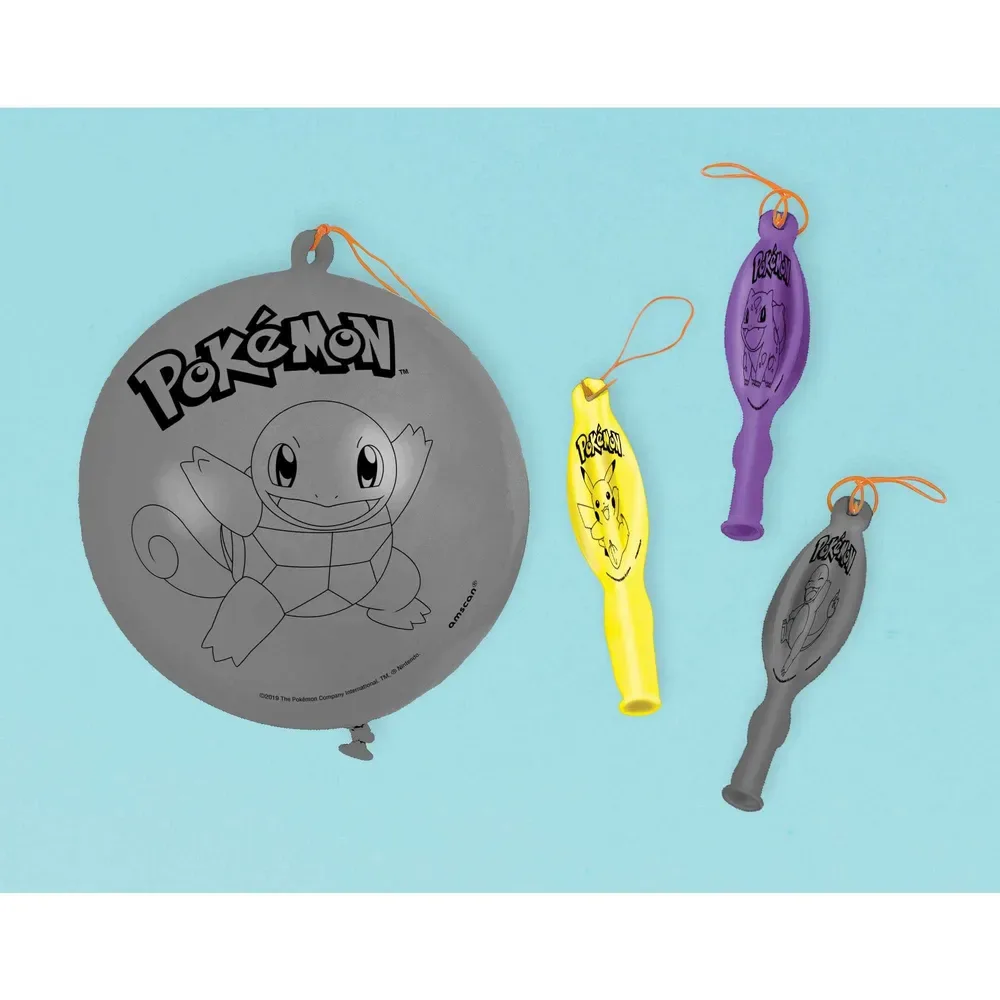 Pokemon Classic Punch Balloons Party Favours 4 Pack