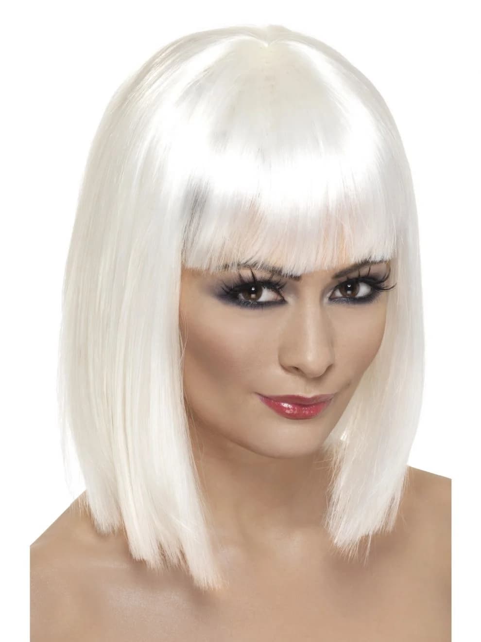 Glam Blunt Bob Wig – Short White