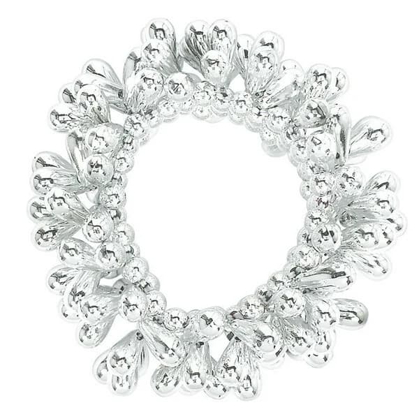 Silver Plastic Bead Bracelet