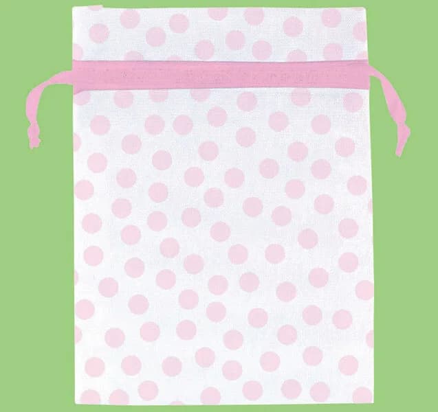 Pink Dot Small Organza Bags - Pk 12