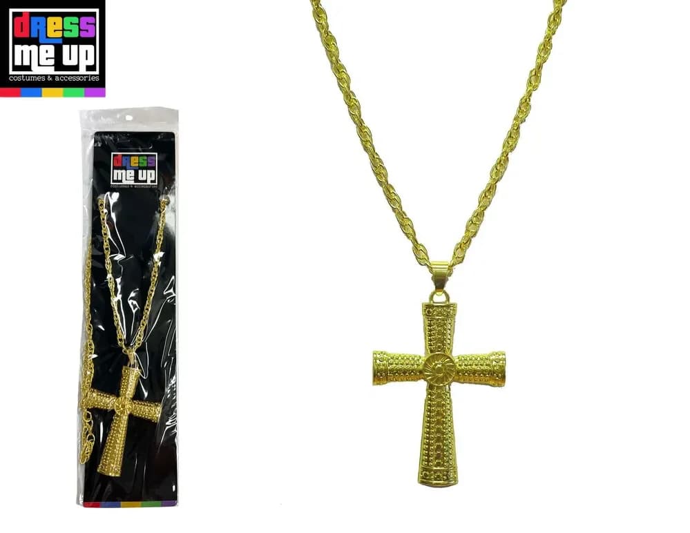 Gold Cross Heavy Metal Necklace