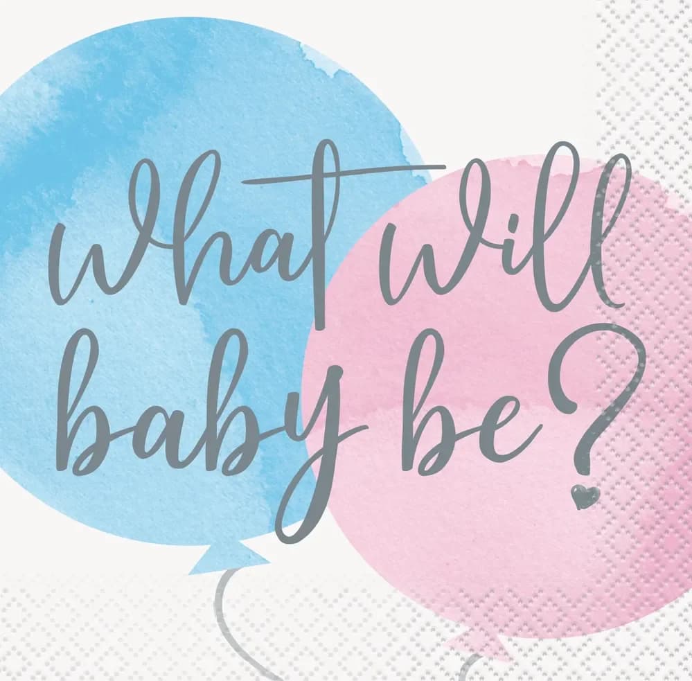 Gender Reveal Paper Napkins - Pk 16