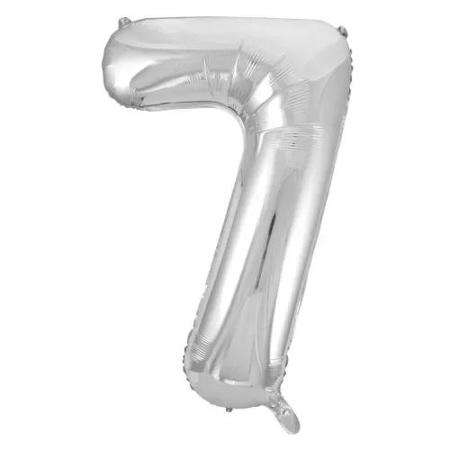 Silver Number 7 Foil Balloon (86cm)