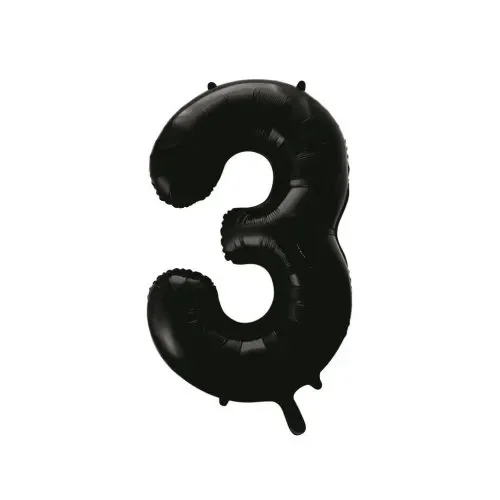 Black Number 3 Foil Balloon (86cm)
