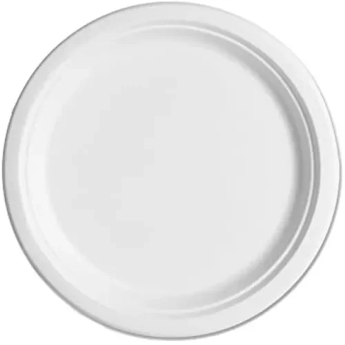 Sugarcane White Paper Plates (18cm) - Pk 10