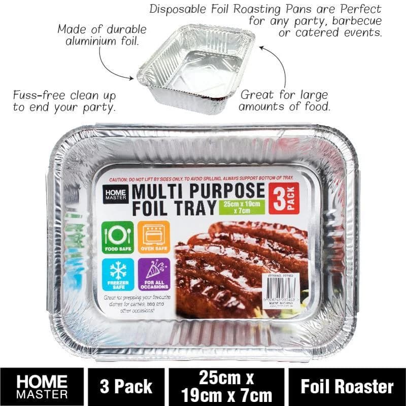 Aluminium Foil Tray (25.5x19x7cm) - Pk 3