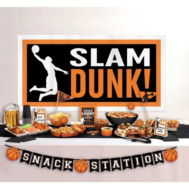 Nothin' But Net Basketball Deluxe Buffet Decorating Kit - Pk 15