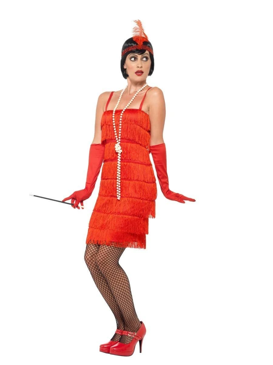 Adults Short Red Flapper Costume