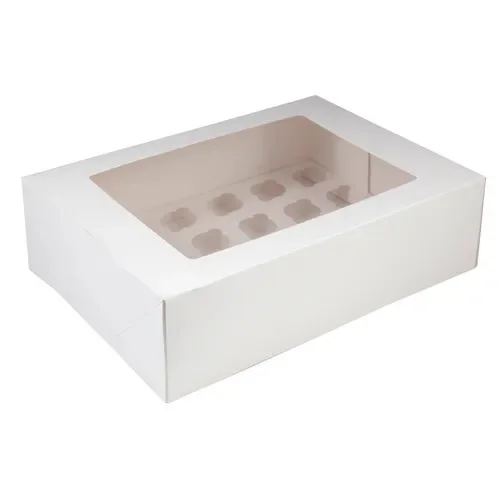Mondo White Mini Cupcake Box - 24 Cup (14in x 10in x 4in)