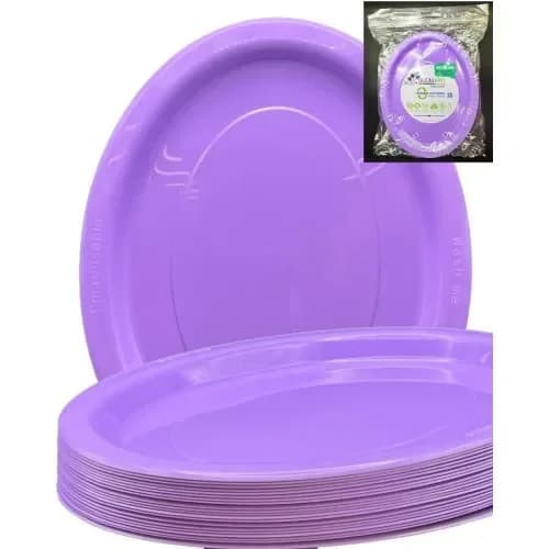 Lavender Oval Plastic Plates - Pk 25