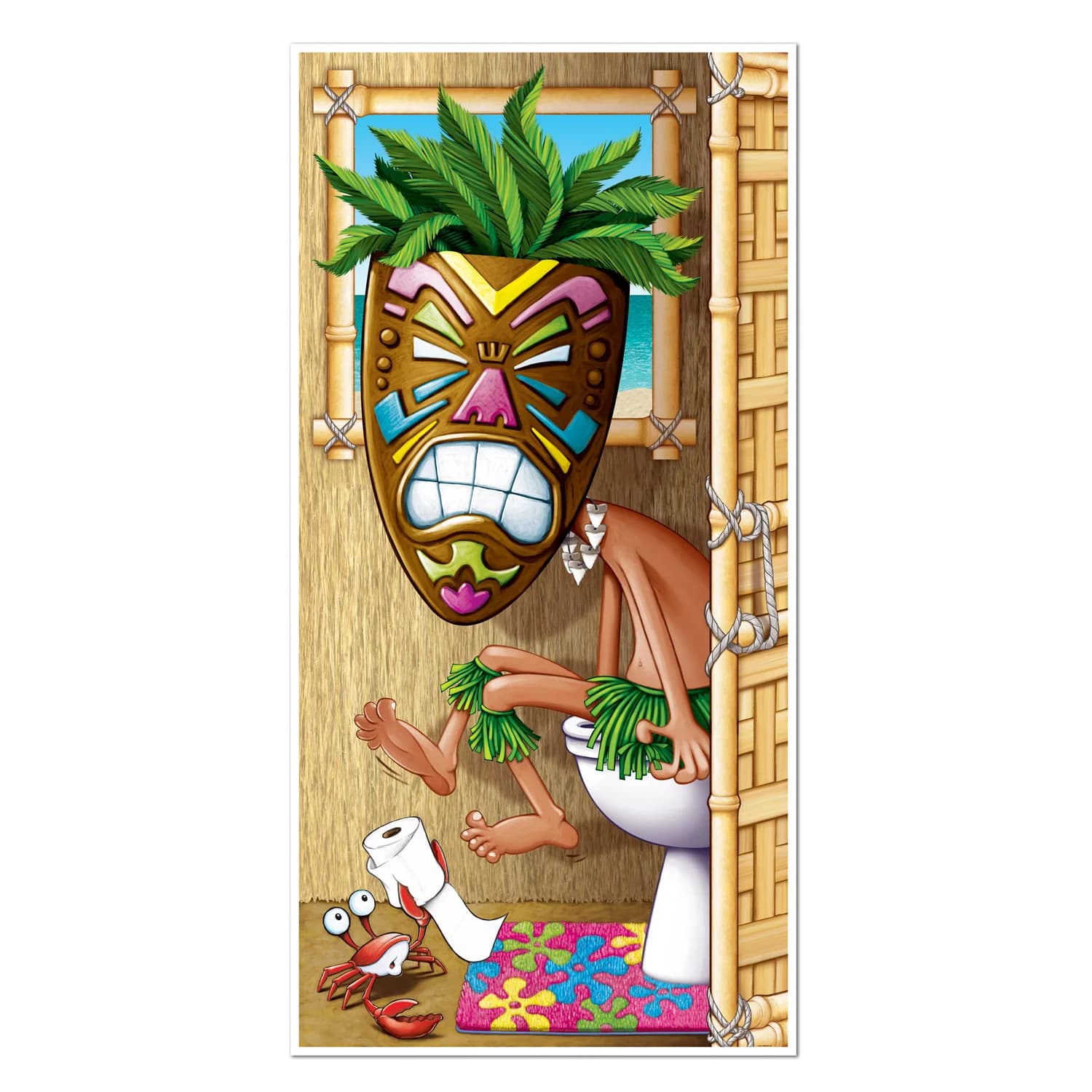 Tiki Man Restroom Door Cover (1.52m)