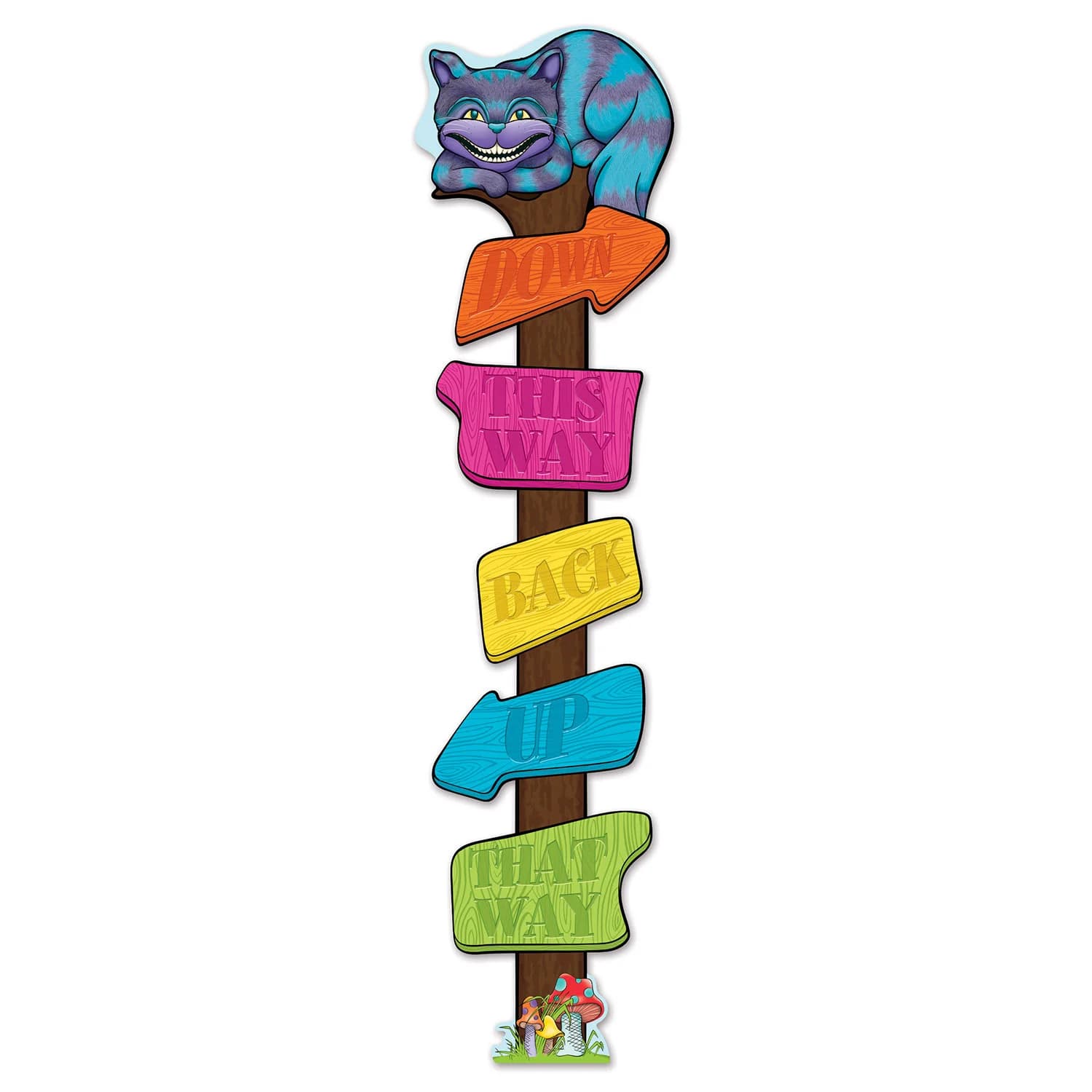 Alice In Wonderland Directional Post Cutout (1.68m)