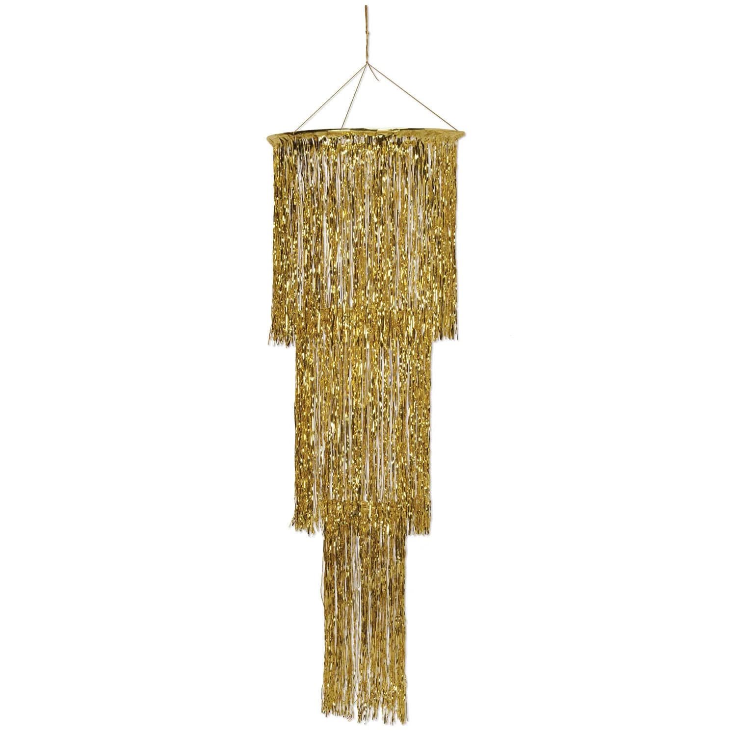 Gold 3-Tier Shimmering Chandelier (1.22m)