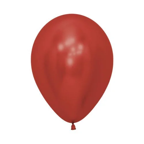 Reflex Red Chrome Latex Balloons (12cm) - Pk 50