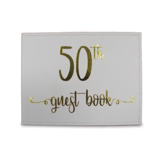 Gold 50th Guest Book (23x18cm)