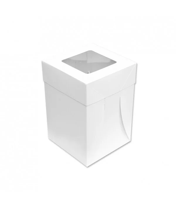 Mondo White Tall Square Cake Box (25x25x25cm)