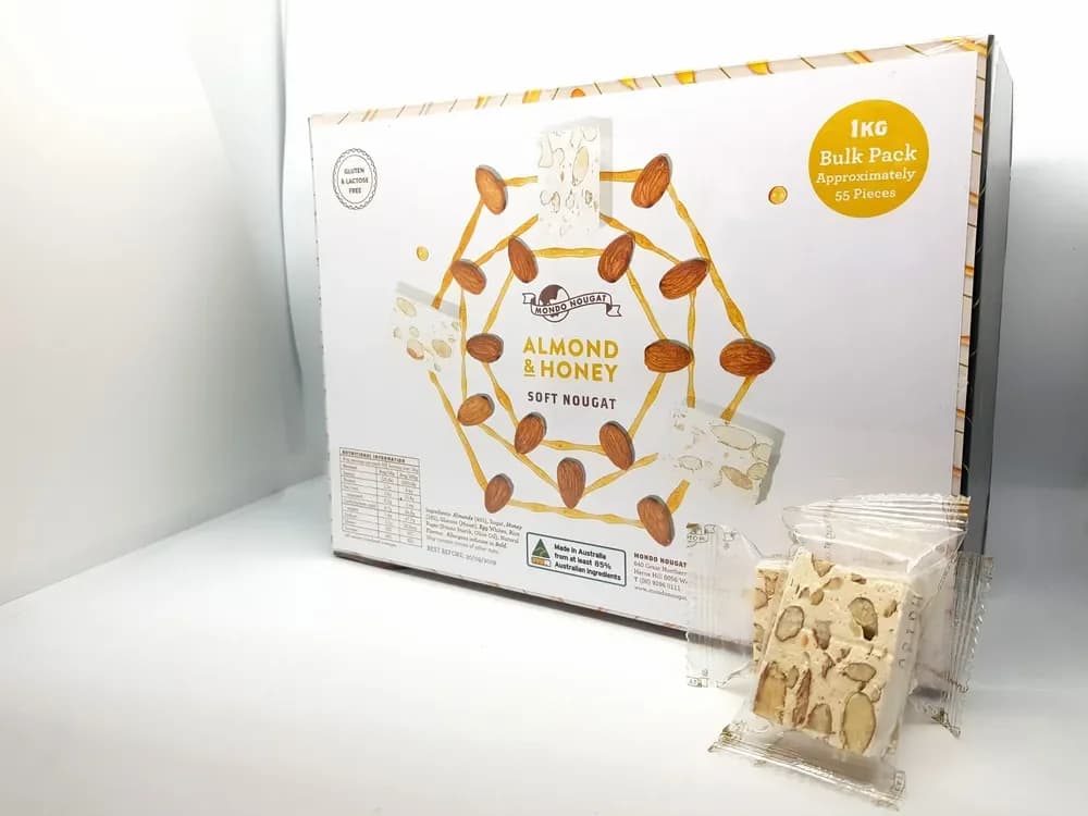 Mondo Nougat Almond & Honey Soft Cafe Bites (16g) - 1kg Bulk