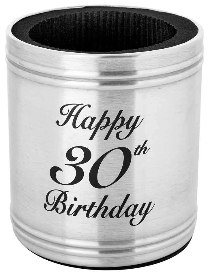 Happy 30th Birthday Stainless Steel Stubby Holder