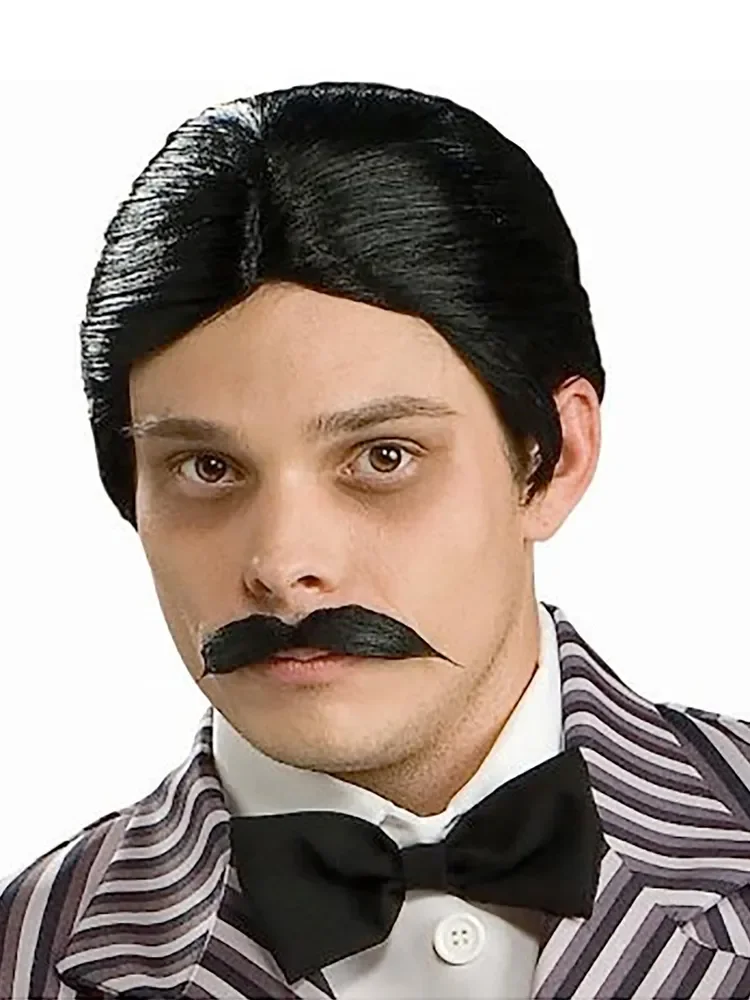 Adults Gomez Addams Wig & Moustache