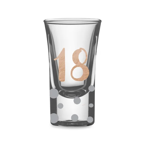 Rose Gold '18' Shot Glass