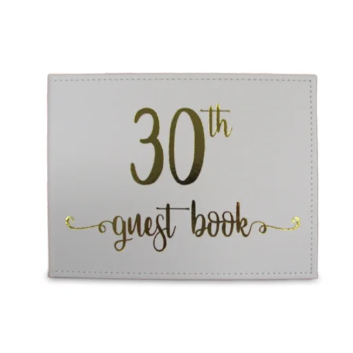 White & Gold 30th Guest Book